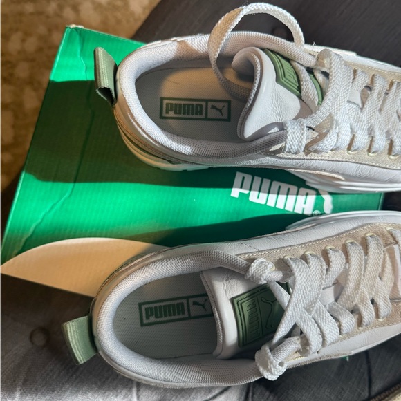 Puma Mayze Gentle White and Dusty Green Sneakers - Picture 7 of 9